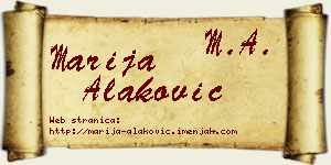 Marija Alaković vizit kartica